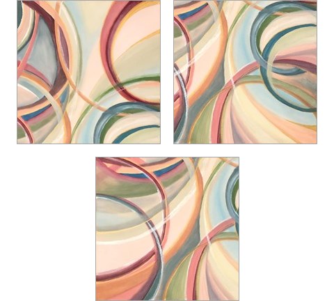 Overlapping Rings 3 Piece Art Print Set by Lee C