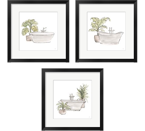 Neutral Tub 3 Piece Framed Art Print Set by Chris Paschke