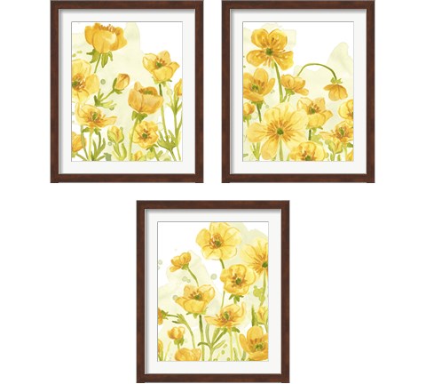 Sunshine Meadow 3 Piece Framed Art Print Set by June Erica Vess