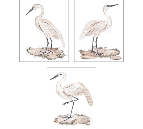 A White Heron 3 Piece Art Print Set by Melissa Wang