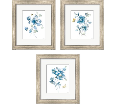 Blues of Summer Gilded 3 Piece Framed Art Print Set by Danhui Nai