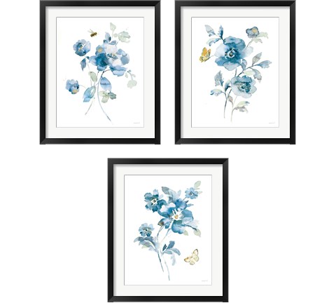 Blues of Summer Gilded 3 Piece Framed Art Print Set by Danhui Nai