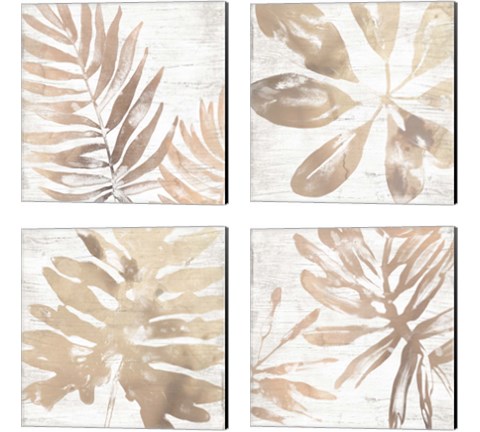 Neutral Palm Fossil 4 Piece Canvas Print Set by June Erica Vess
