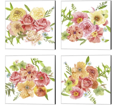Just Peachy 4 Piece Canvas Print Set by Melissa Wang