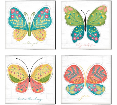 Butterfly Inspiration 4 Piece Canvas Print Set by Jennifer Pugh