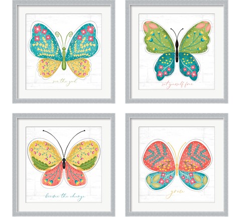 Butterfly Inspiration 4 Piece Framed Art Print Set by Jennifer Pugh