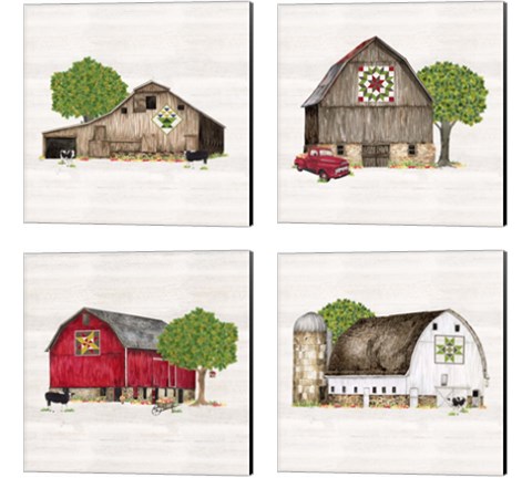 Spring & Summer Barn Quilt 4 Piece Canvas Print Set by Tara Reed