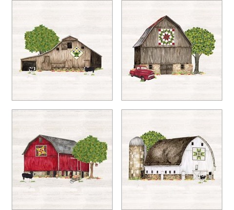 Spring & Summer Barn Quilt 4 Piece Art Print Set by Tara Reed