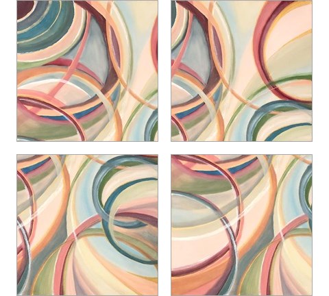 Overlapping Rings 4 Piece Art Print Set by Lee C