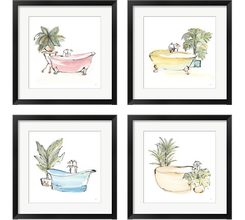 Tub 4 Piece Framed Art Print Set by Chris Paschke