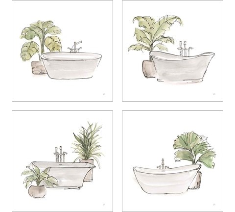 Neutral Tub 4 Piece Art Print Set by Chris Paschke