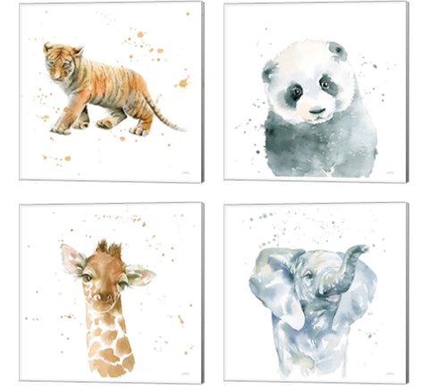 Baby Animals 4 Piece Canvas Print Set by Katrina Pete