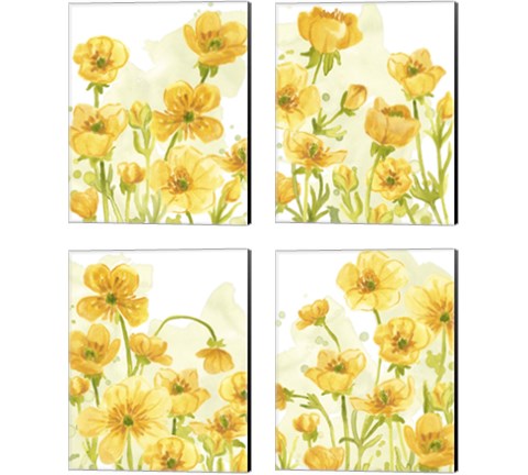 Sunshine Meadow 4 Piece Canvas Print Set by June Erica Vess