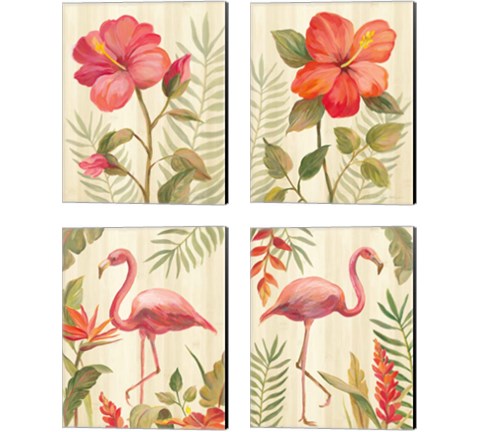 Tropical Garden 4 Piece Canvas Print Set by Silvia Vassileva