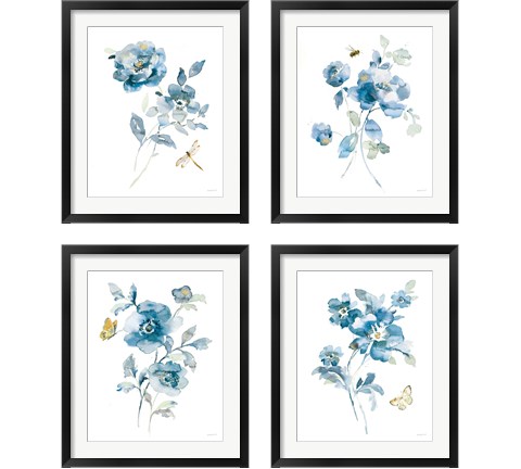 Blues of Summer Gilded 4 Piece Framed Art Print Set by Danhui Nai