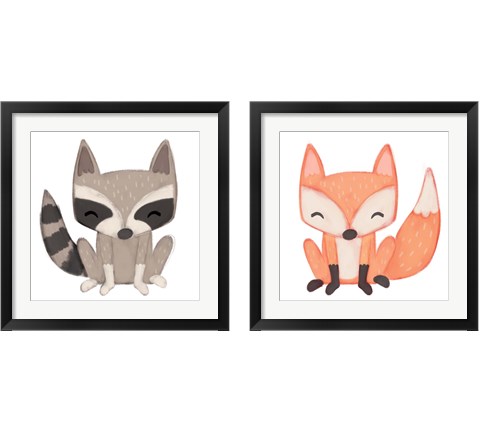 Fox & Raccoon 2 Piece Framed Art Print Set by Josefina