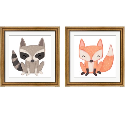 Fox & Raccoon 2 Piece Framed Art Print Set by Josefina