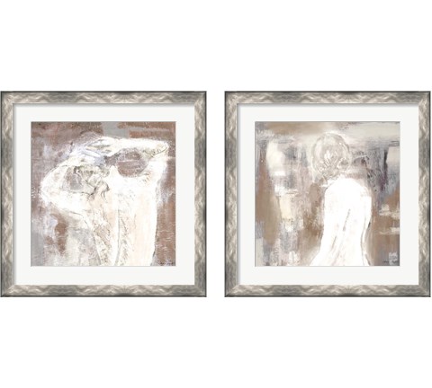 Neutral Figure on Abstract Square 2 Piece Framed Art Print Set by Lanie Loreth