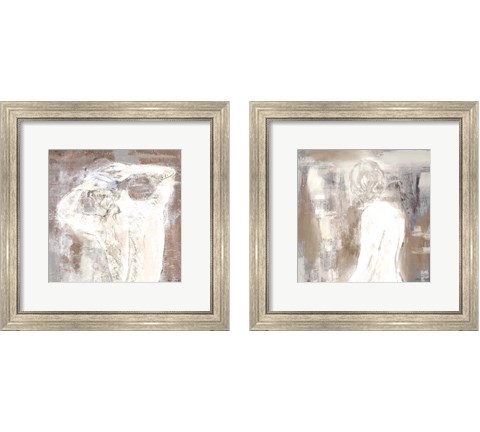 Neutral Figure on Abstract Square 2 Piece Framed Art Print Set by Lanie Loreth