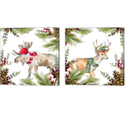 Holiday Animal 2 Piece Canvas Print Set by Lanie Loreth