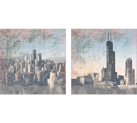 Chicago Skyline 2 Piece Art Print Set by Dan Meneely