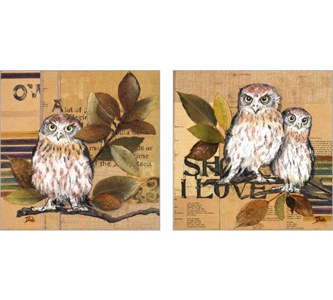 Little Owls 2 Piece Art Print Set by Patricia Pinto