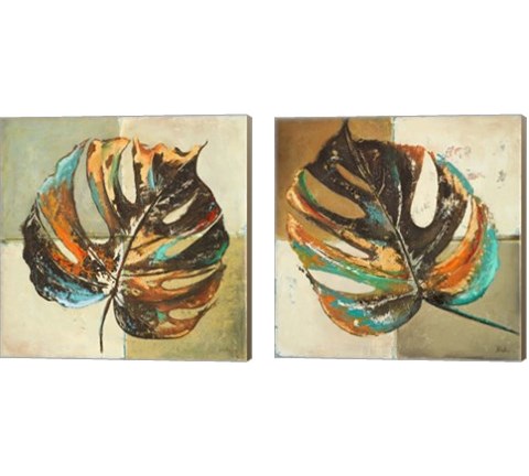 Contemporary Leaves 2 Piece Canvas Print Set by Patricia Pinto