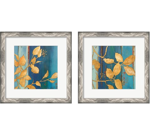 Golden Blue 2 Piece Framed Art Print Set by Patricia Pinto