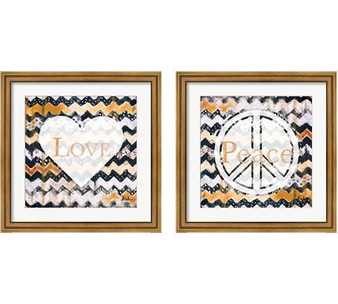 Peace & Love 2 Piece Framed Art Print Set by Patricia Pinto