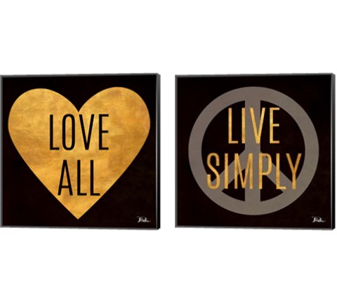 Love and Live 2 Piece Canvas Print Set by Patricia Pinto