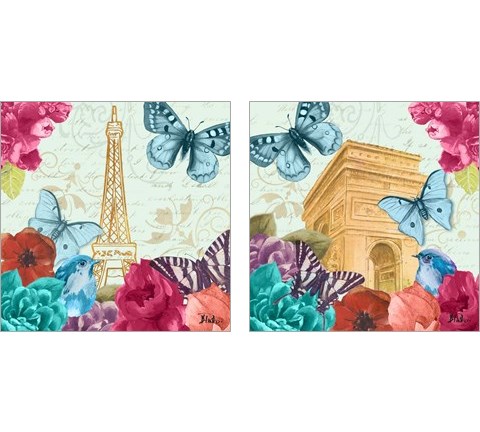 Belles Fleurs a Paris 2 Piece Art Print Set by Patricia Pinto