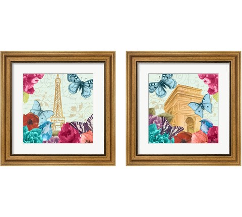 Belles Fleurs a Paris 2 Piece Framed Art Print Set by Patricia Pinto