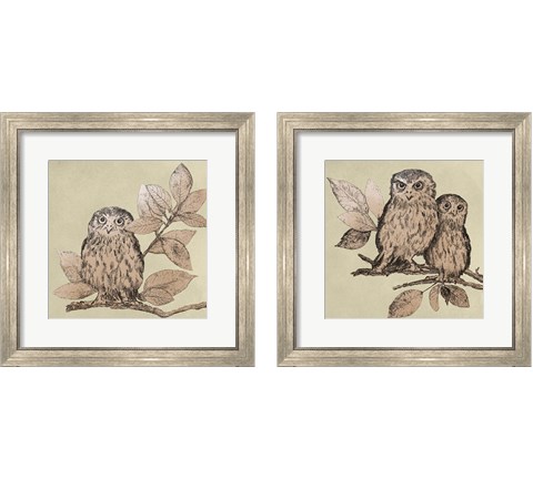 Neutral Little Owls 2 Piece Framed Art Print Set by Patricia Pinto
