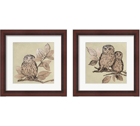 Neutral Little Owls 2 Piece Framed Art Print Set by Patricia Pinto