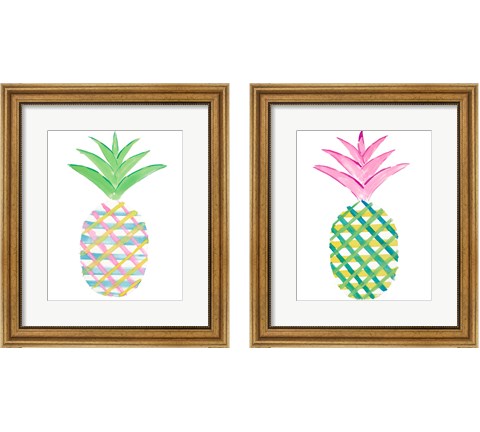 Punched Up Pineapple 2 Piece Framed Art Print Set by Julie DeRice