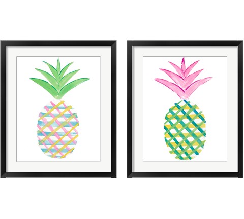 Punched Up Pineapple 2 Piece Framed Art Print Set by Julie DeRice