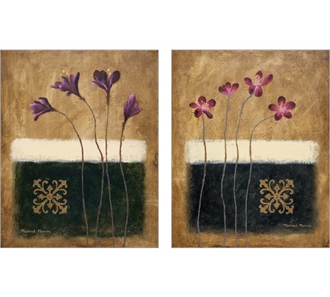 Color Field Blossom 2 Piece Art Print Set by Michael Marcon