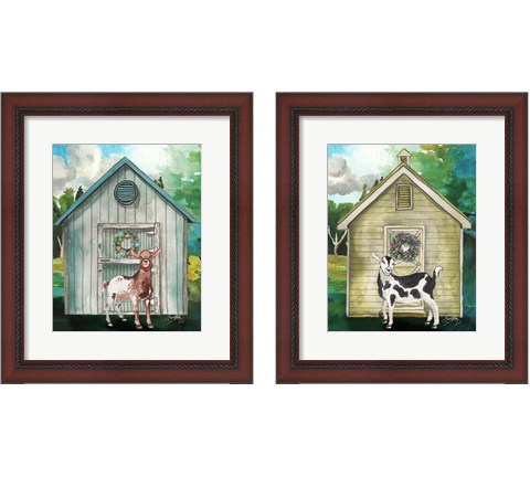 Goat Shed 2 Piece Framed Art Print Set by Elizabeth Medley