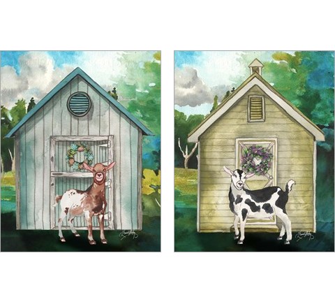 Goat Shed 2 Piece Art Print Set by Elizabeth Medley
