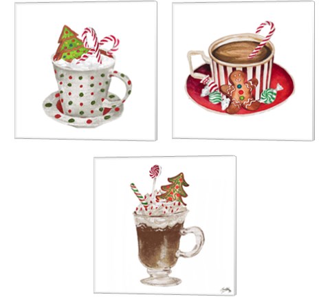 Gingerbread and a Mug Full of Cocoa 3 Piece Canvas Print Set by Elizabeth Medley