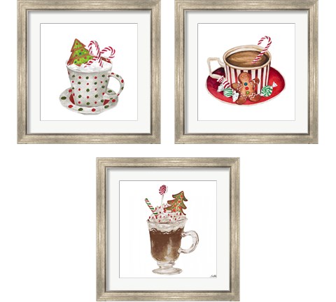 Gingerbread and a Mug Full of Cocoa 3 Piece Framed Art Print Set by Elizabeth Medley