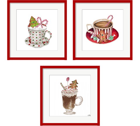 Gingerbread and a Mug Full of Cocoa 3 Piece Framed Art Print Set by Elizabeth Medley