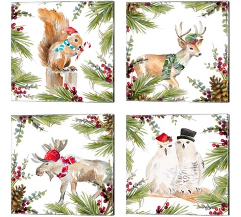 Holiday Animal 4 Piece Canvas Print Set by Lanie Loreth
