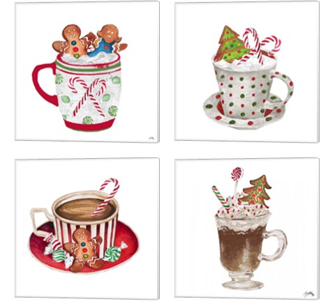 Gingerbread and a Mug Full of Cocoa 4 Piece Canvas Print Set by Elizabeth Medley