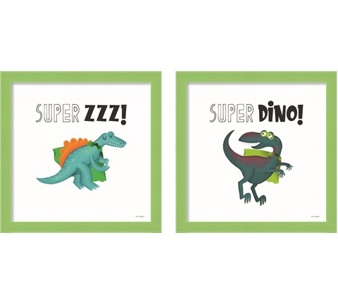 Super Dino 2 Piece Framed Art Print Set by Seven Trees Design