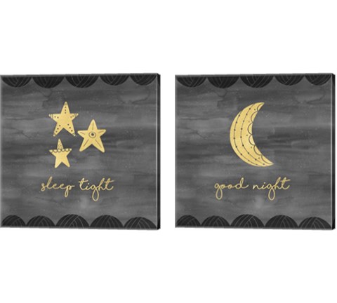 Good Night Sleep Tight 2 Piece Canvas Print Set by Noonday Design