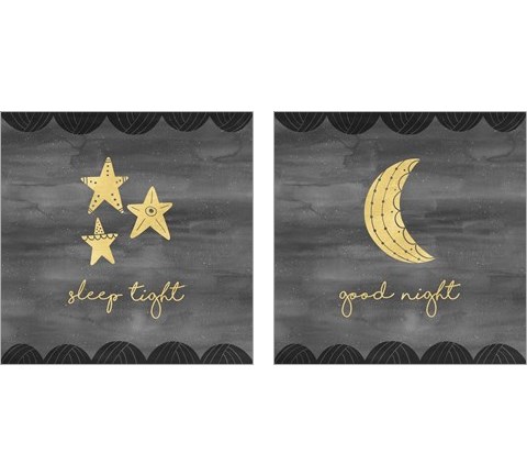 Good Night Sleep Tight 2 Piece Art Print Set by Noonday Design