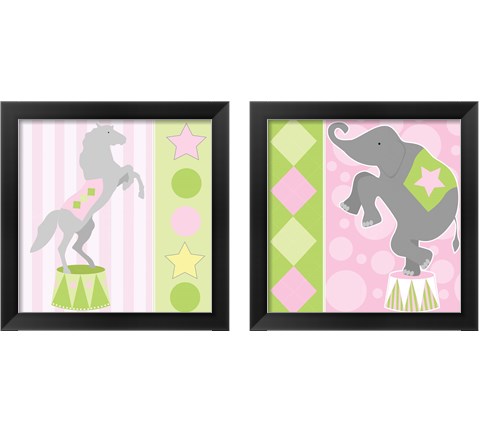 Baby Big Top Pink 2 Piece Framed Art Print Set by ND Art & Design
