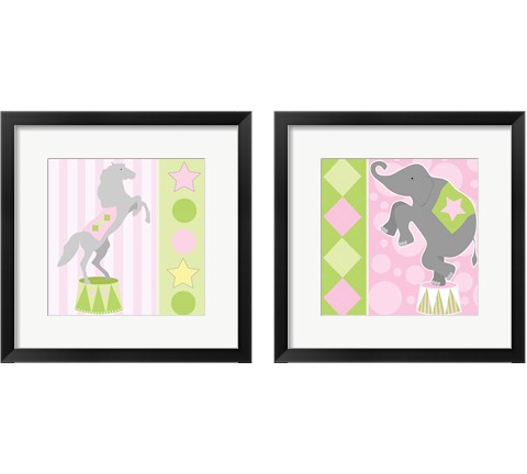 Baby Big Top Pink 2 Piece Framed Art Print Set by ND Art & Design