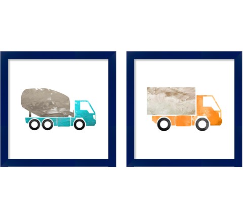 Truck with Paint Texture 2 Piece Framed Art Print Set by Color Me Happy